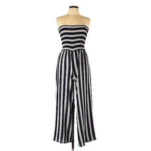 Mlle Gabrielle Strapless Striped Jumpsuit NWT